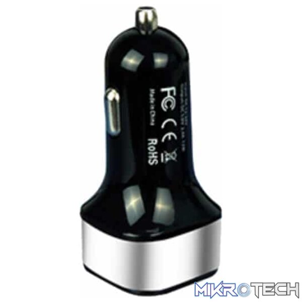 24W 4.8A Dual USB Travel Car Charger - CC340 Silver - Image 2